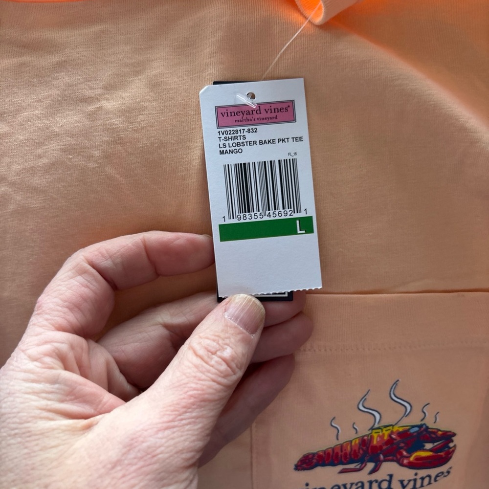 NWT Vineyard Vines Lobster Bake Peach Summer Beach Butter Lemon Orange LARGE - Picture 2 of 4